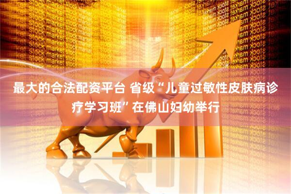 最大的合法配资平台 省级“儿童过敏性皮肤病诊疗学习班”在佛山妇幼举行