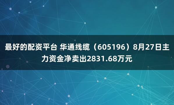 最好的配资平台 华通线缆（605196）8月27日主力资金净卖出2831.68万元